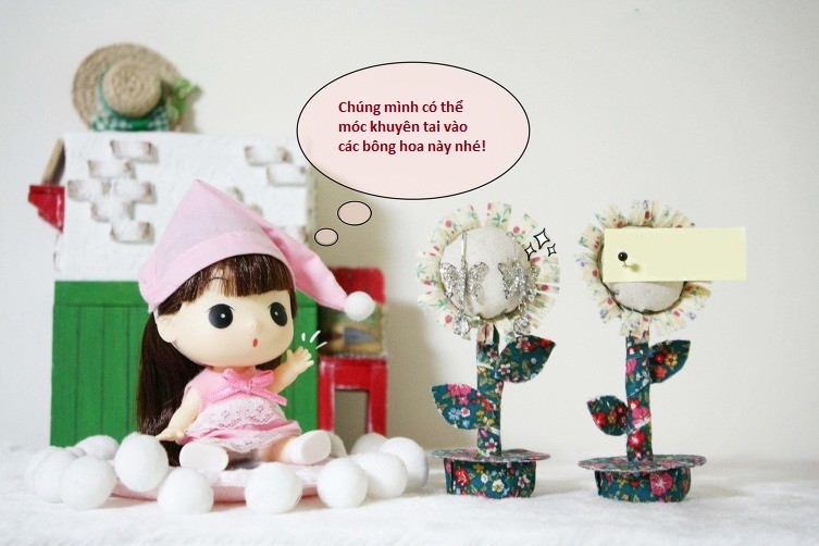 Bông hoa nhỏ nhắc việc từ nắp chai và vải vụn