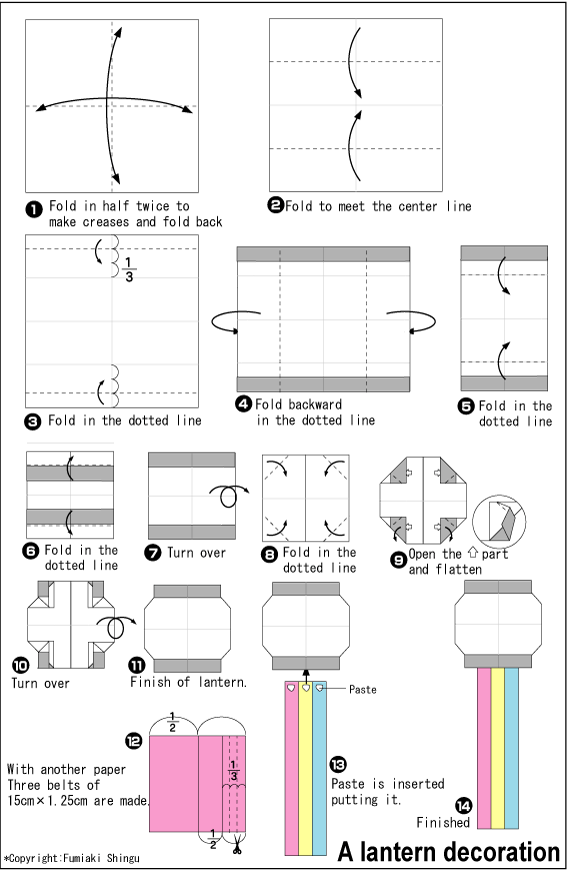Hướng dẫn xếp chiếc Đèn lồng 5