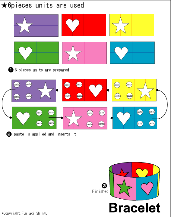 Origami - hướng dẫn gấp giấy Vòng tay 2