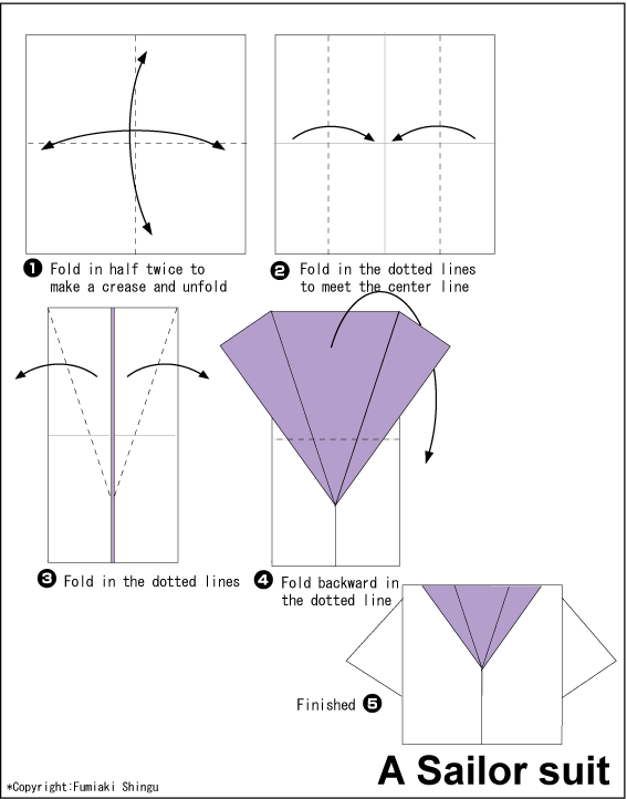 Origami - hướng dẫn xếp Áo hải quân