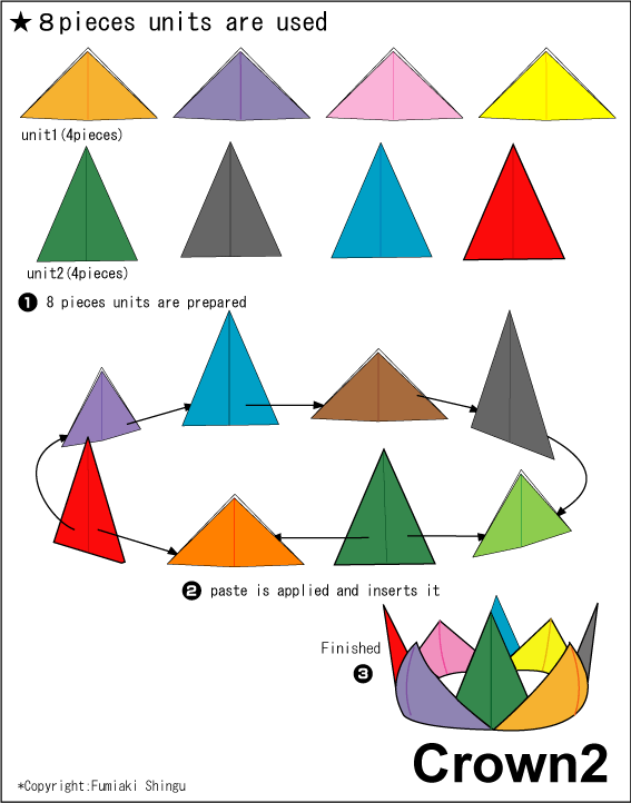 Origami - hướng dẫn xếp cái Vương miện
