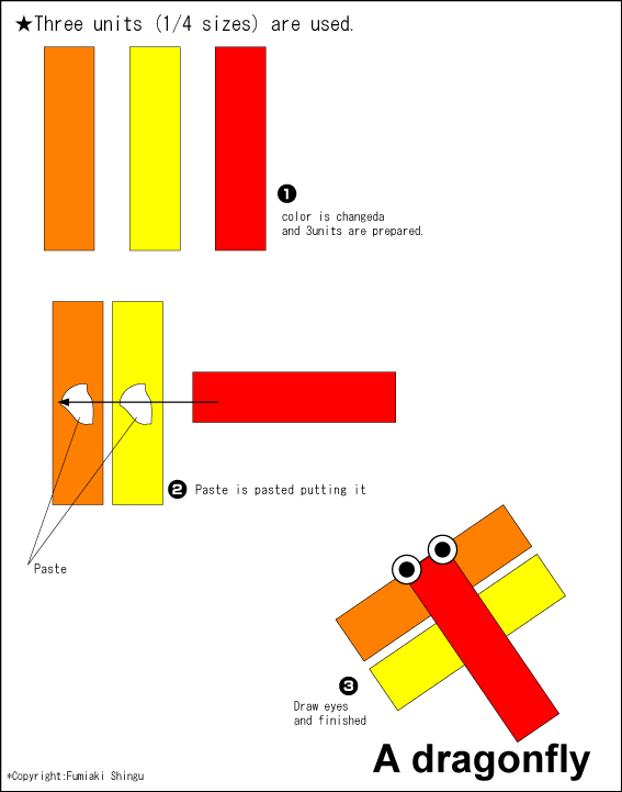 Origami - hướng dẫn xếp giấy con Chuồn chuồn