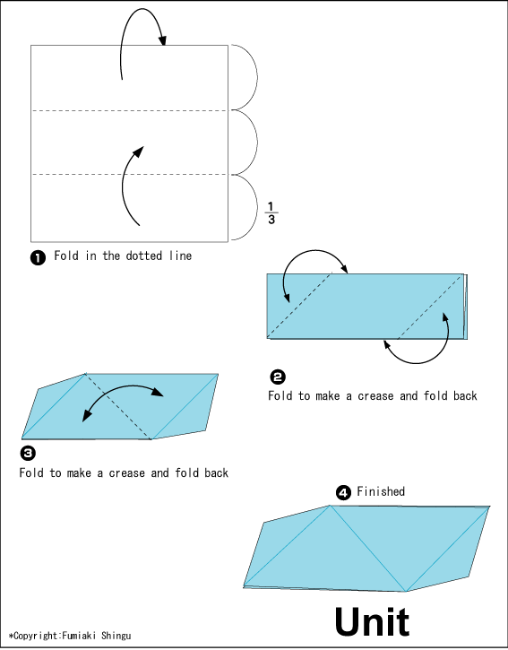 Origami - hướng dẫn xếp Khối ghép tam giác