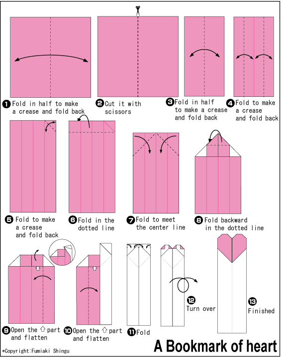 Origami - hướng dẫn xếp Thanh đánh dấu sách