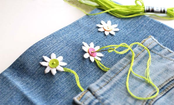 Tái chế quần jeans thành bọc sổ đáng yêu