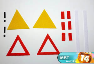 Tự tay may vá bookmark biển báo giao thông