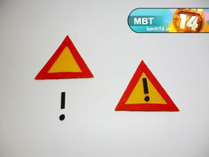 Tự tay may vá bookmark biển báo giao thông
