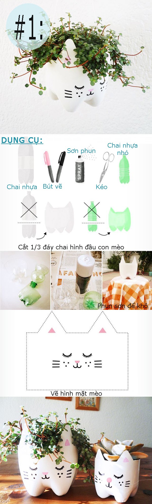 3 ý tưởng tái chế đồ dùng thành chậu trồng cây hay ho