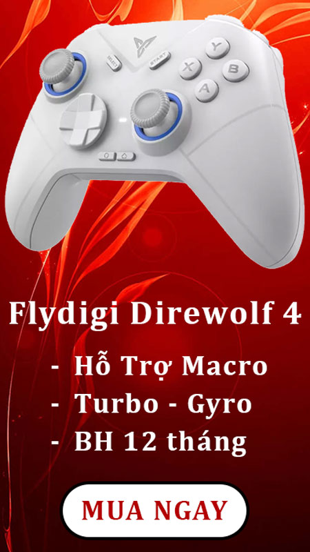 Tay cầm chơi game Flydigi Direwolf 4 với Joysticks, Dpad nâng cấp, hỗ trợ Macro, Turbo, Gyro, Dock sạc, bảo hành 12 tháng 1 đổi 1